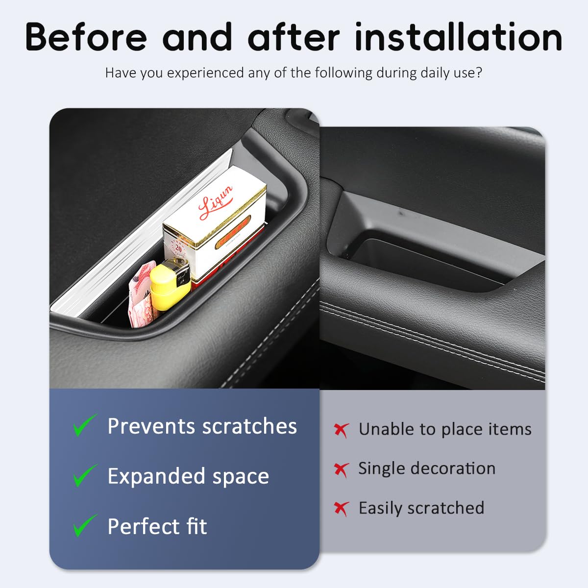 MARCHFA Cadillac XT5 rear door organizer stores small items neatly.