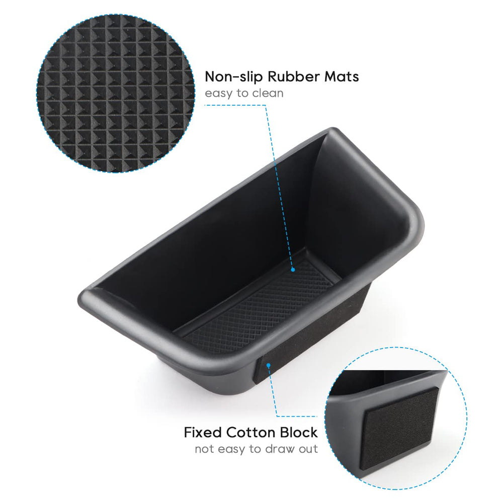 MARCHFA car door tray organizer non-slip mat close-up demonstrates grip for stable placement.