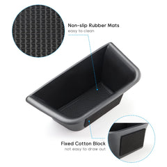 MARCHFA car door tray organizer non-slip mat close-up demonstrates grip for stable placement.