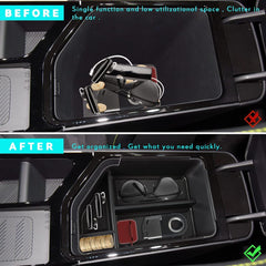 MARCHFA console organizer for EV6 separates coins and cards for quick access.