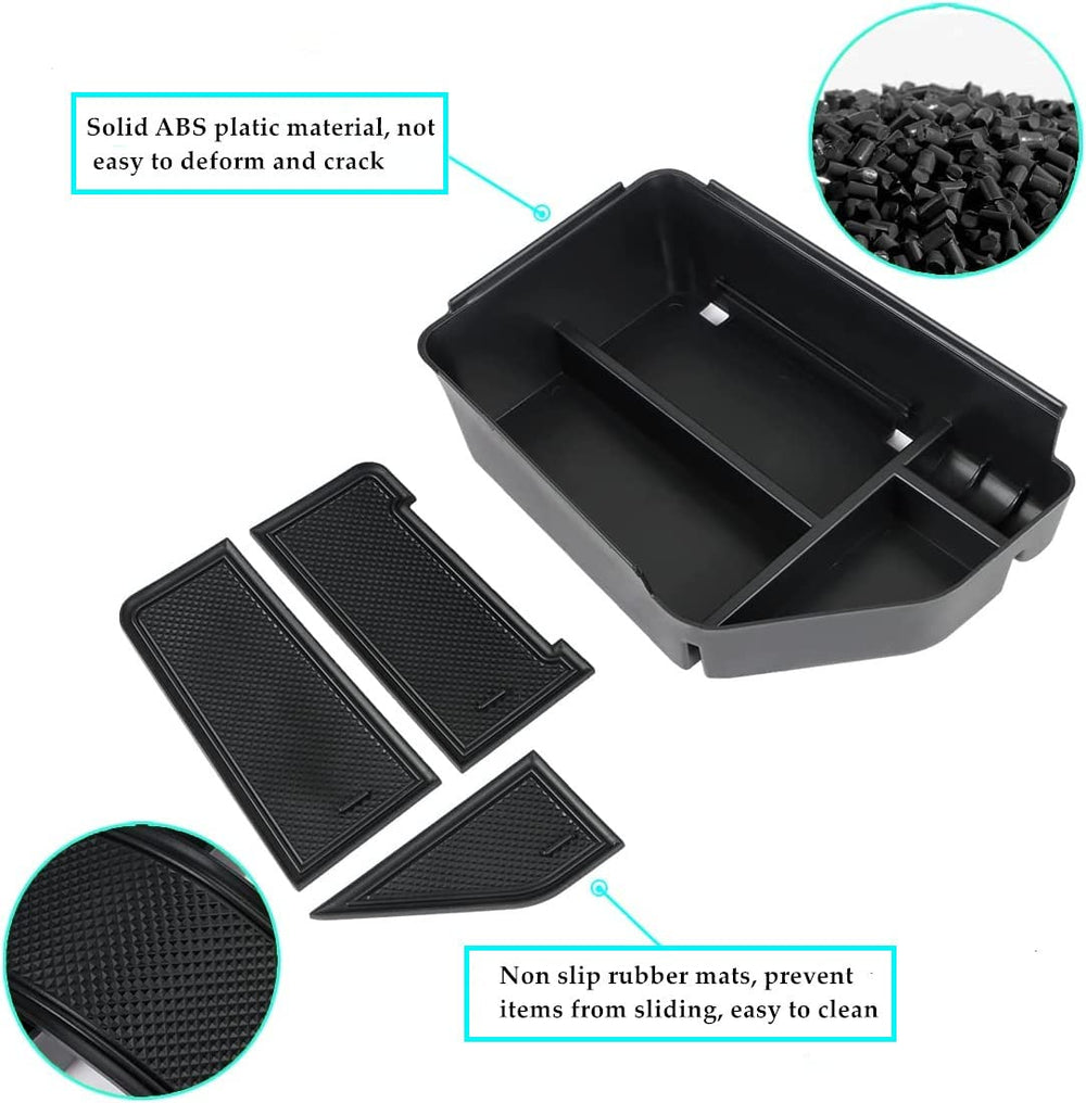MARCHFA non-slip rubber mat prevents rattling of small items in EV6 tray.