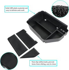 MARCHFA non-slip rubber mat prevents rattling of small items in EV6 tray.
