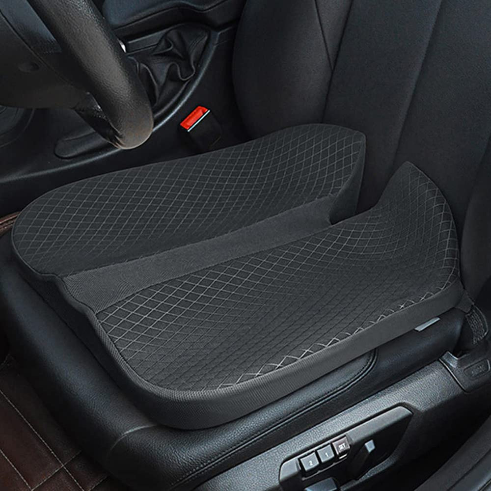 MargGona car seat cushion on a driver seat with a non-slip bottom for secure ride.