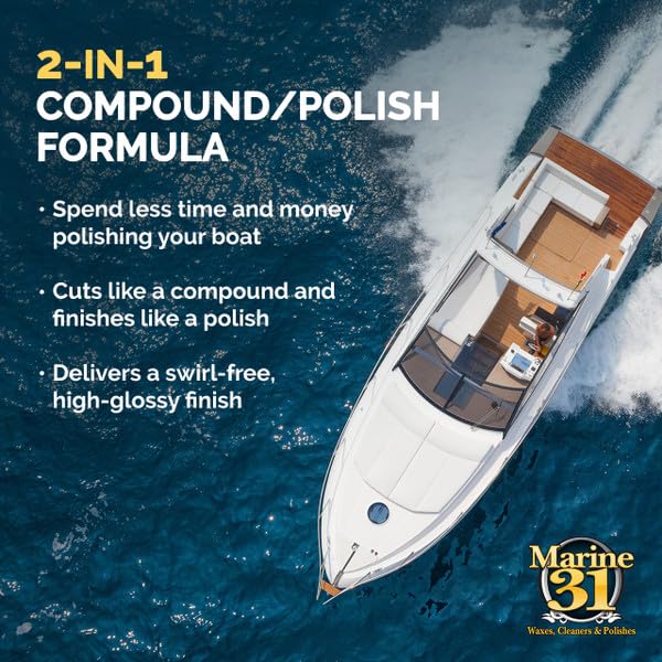 Using a circular polisher with Marine 31 cleaner for oxidation removal