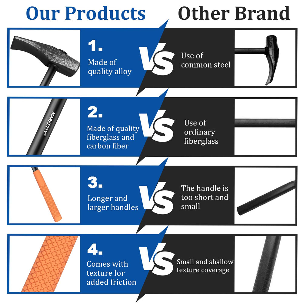 MARKETTY tire-hammer-balanced-weight-distribution enables smoother bead work