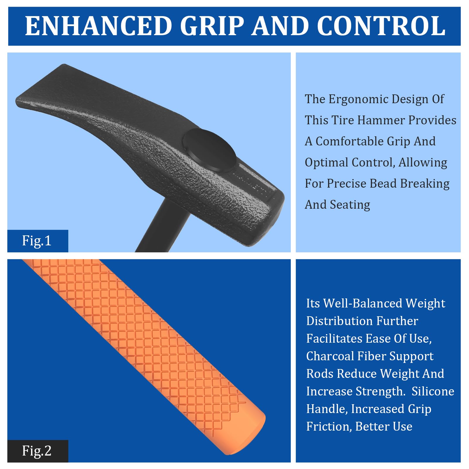 MARKETTY tire-hammer-silicone-handle-grip offers secure, comfortable control