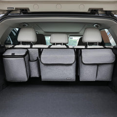 MARKSIGN Deluxe trunk organizer hanging from back seats for SUV storage and accessibility