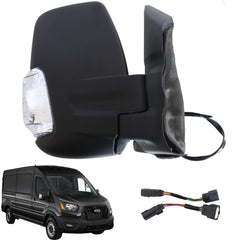 Marretoo Ford Transit passenger right door mirror with 6-pin harness for easy replacement.