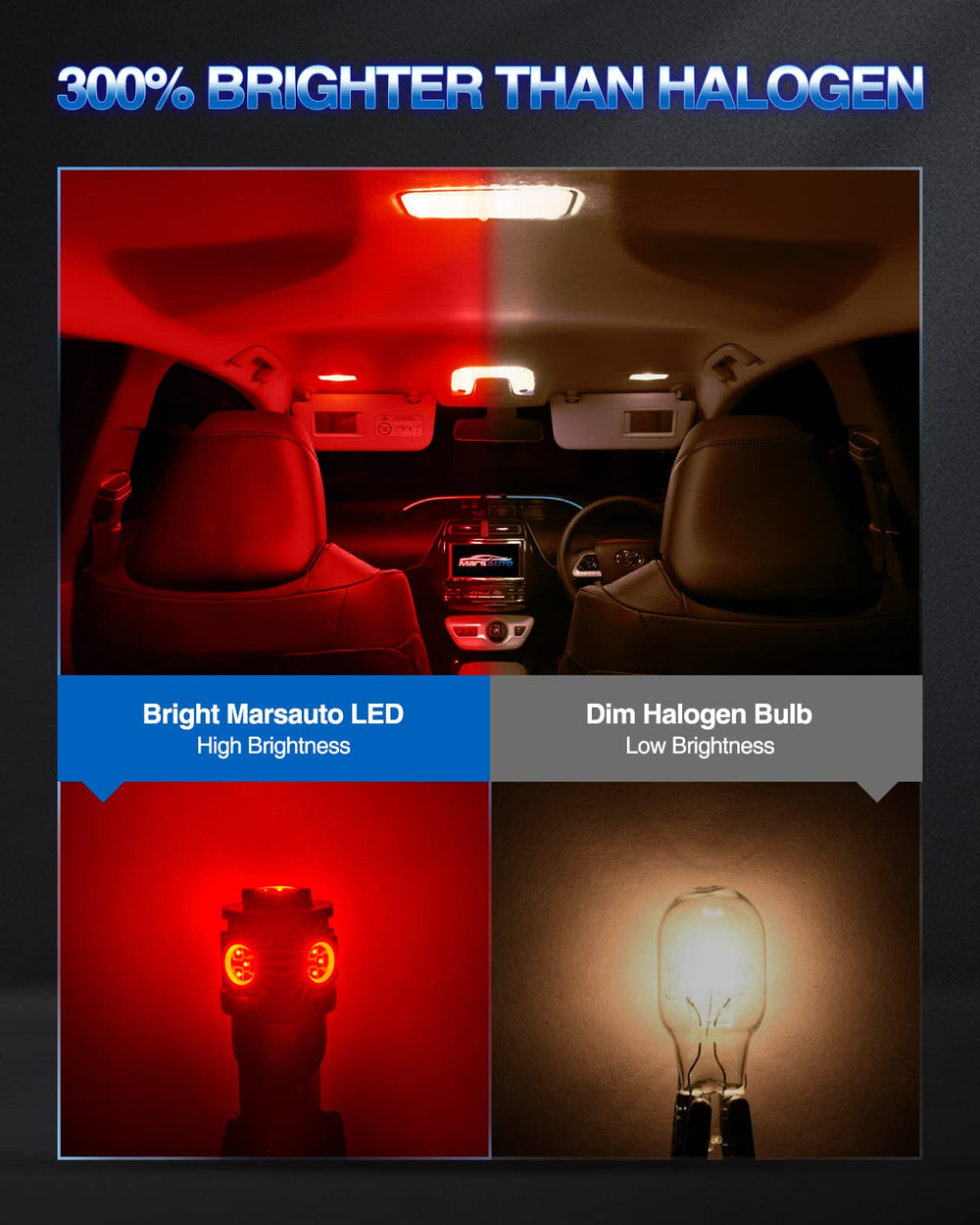 Marsauto 194 LED bulb red dome light adds brighter interior illumination
