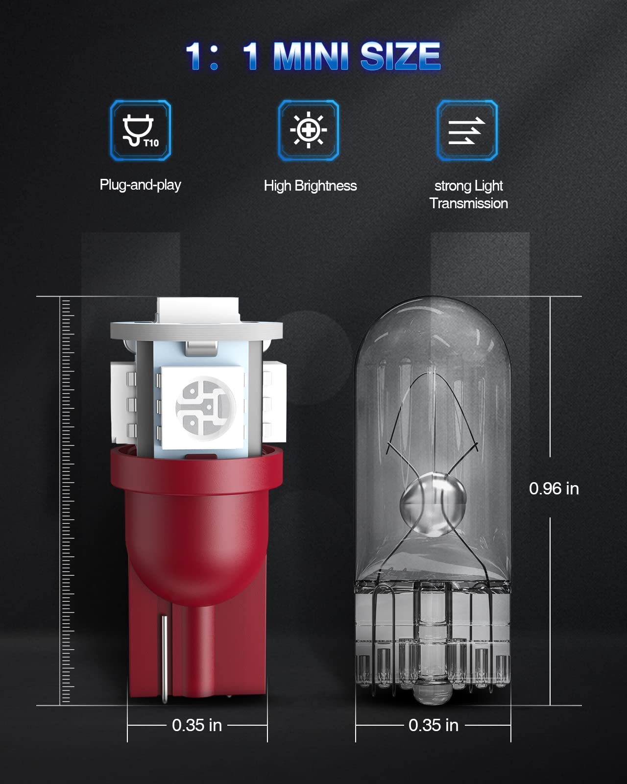 Marsauto 194 LED bulb for trunk light delivers even cargo area lighting