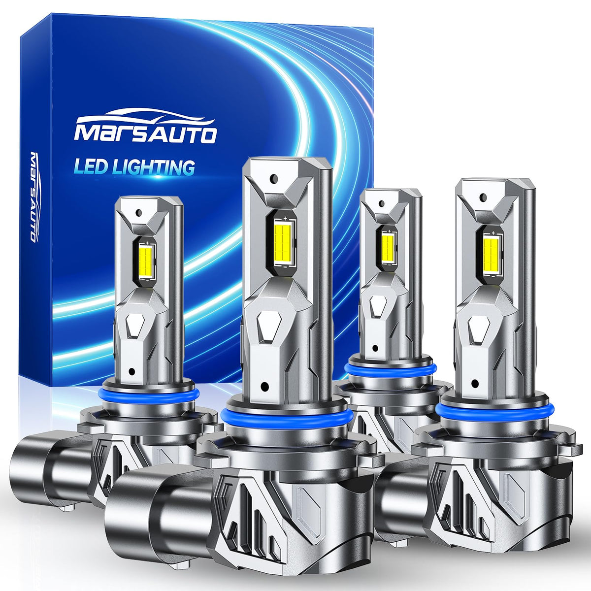Marsauto 9005/9006 bulbs pack4 front view for an easy bright upgrade