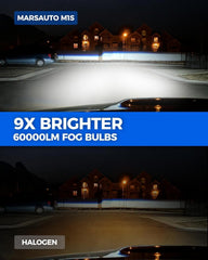 Marsauto 9005/9006 bulbs illuminating road with wider, farther reach