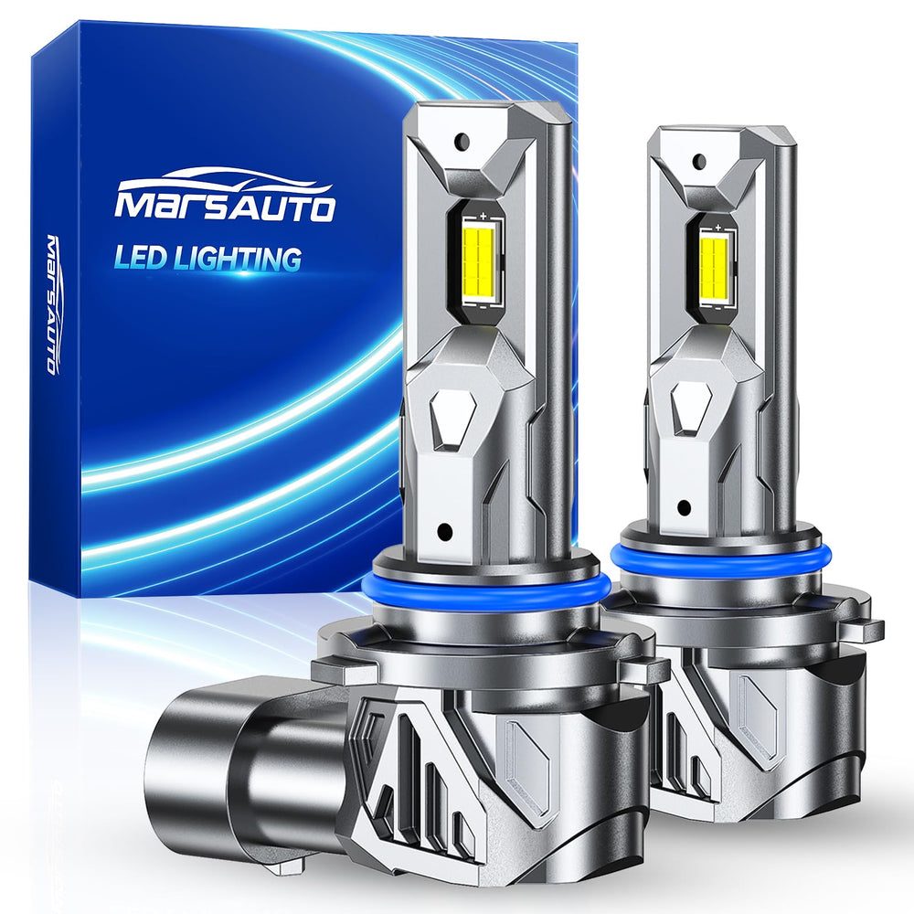 Marsauto 9005 bulb front view shows high brightness for clear night driving.