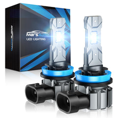 Marsauto H11 bulb brightness 6000K pack delivers brighter night visibility.