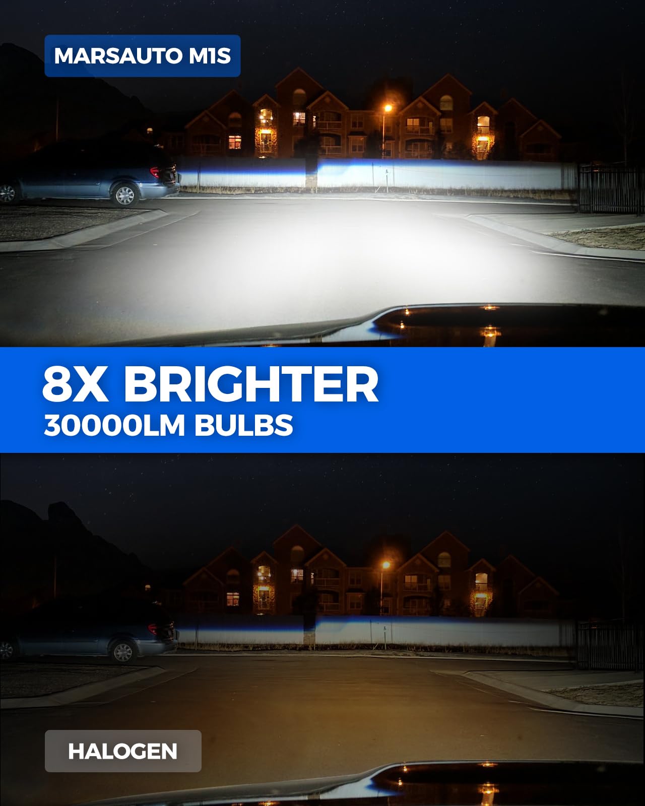 Marsauto H11 bulb compatibility design reduces flicker for most vehicles.