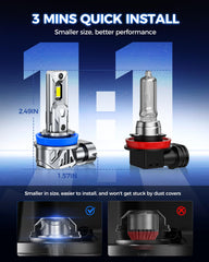 Marsauto H11/H9/H8 with compact driver on display demonstrates easy, trouble-free installation.