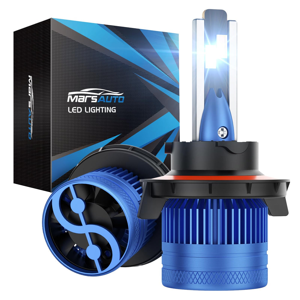 Marsauto H13/9008 bulbs deliver ultra-bright beams for night driving.