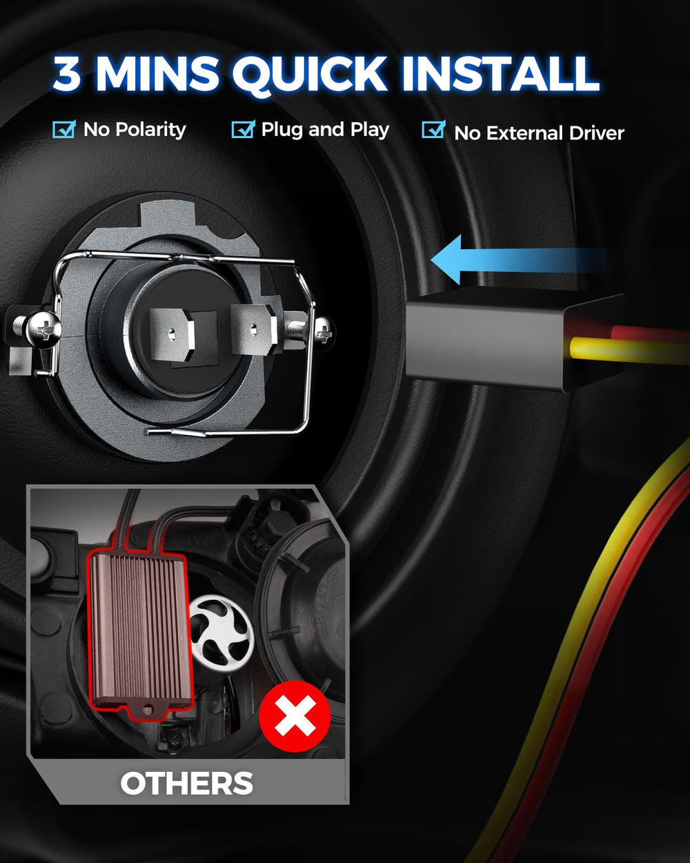 Marsauto H7 plug-and-play installation takes minutes