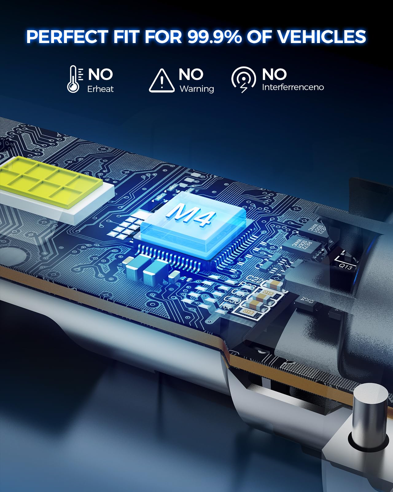 Marsauto H7 LED bulbs installation-no-wiring quick tool-free fit in tight engine bays