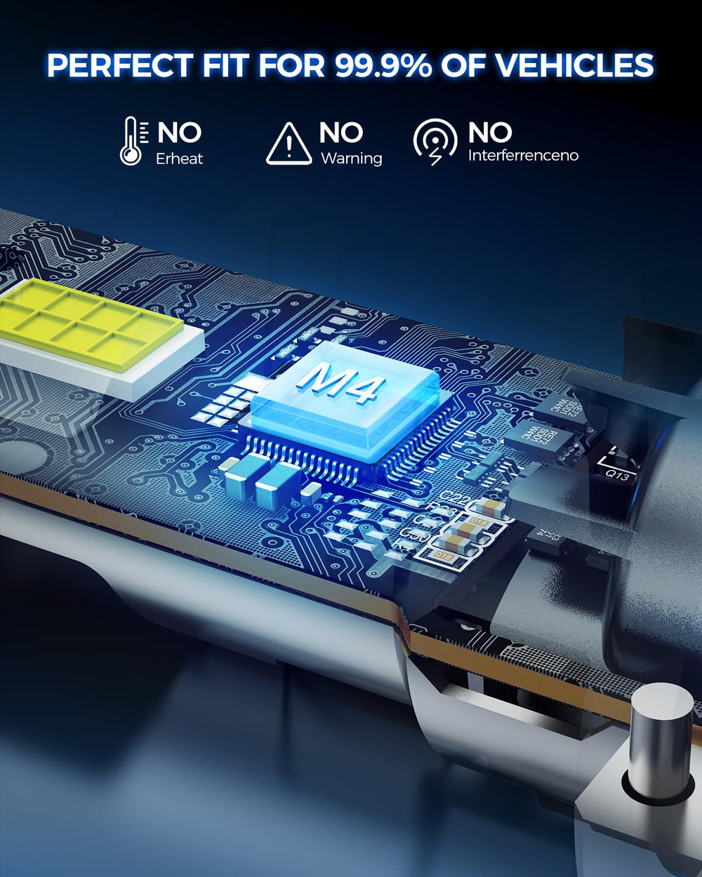 Marsauto H7 LED bulbs installation-no-wiring quick tool-free fit in tight engine bays