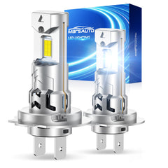 Marsauto H7 LED headlight bulbs front view deliver crisp, bright road illumination