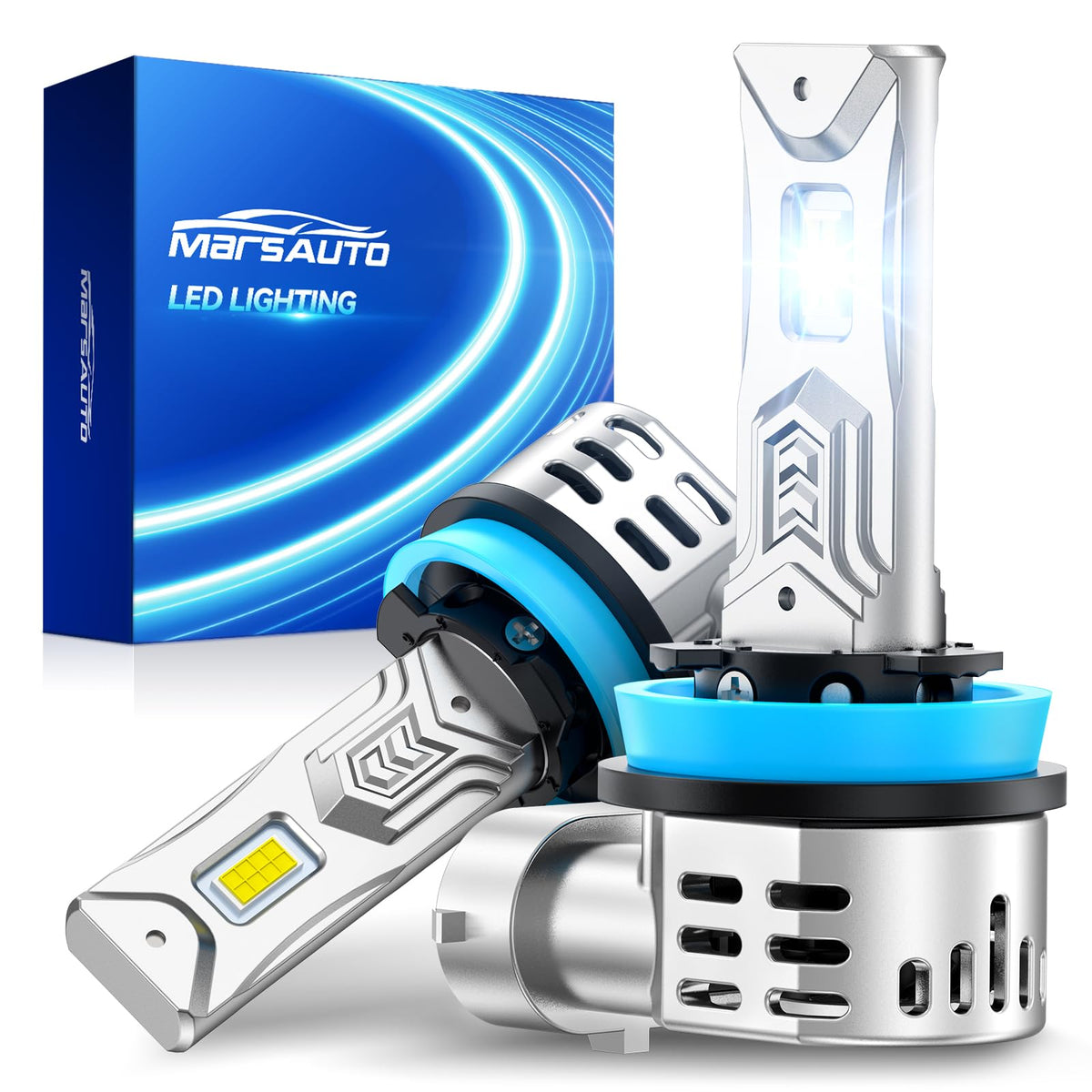 Marsauto M4 H11 fog bulb front view for enhanced night visibility on off-road trails