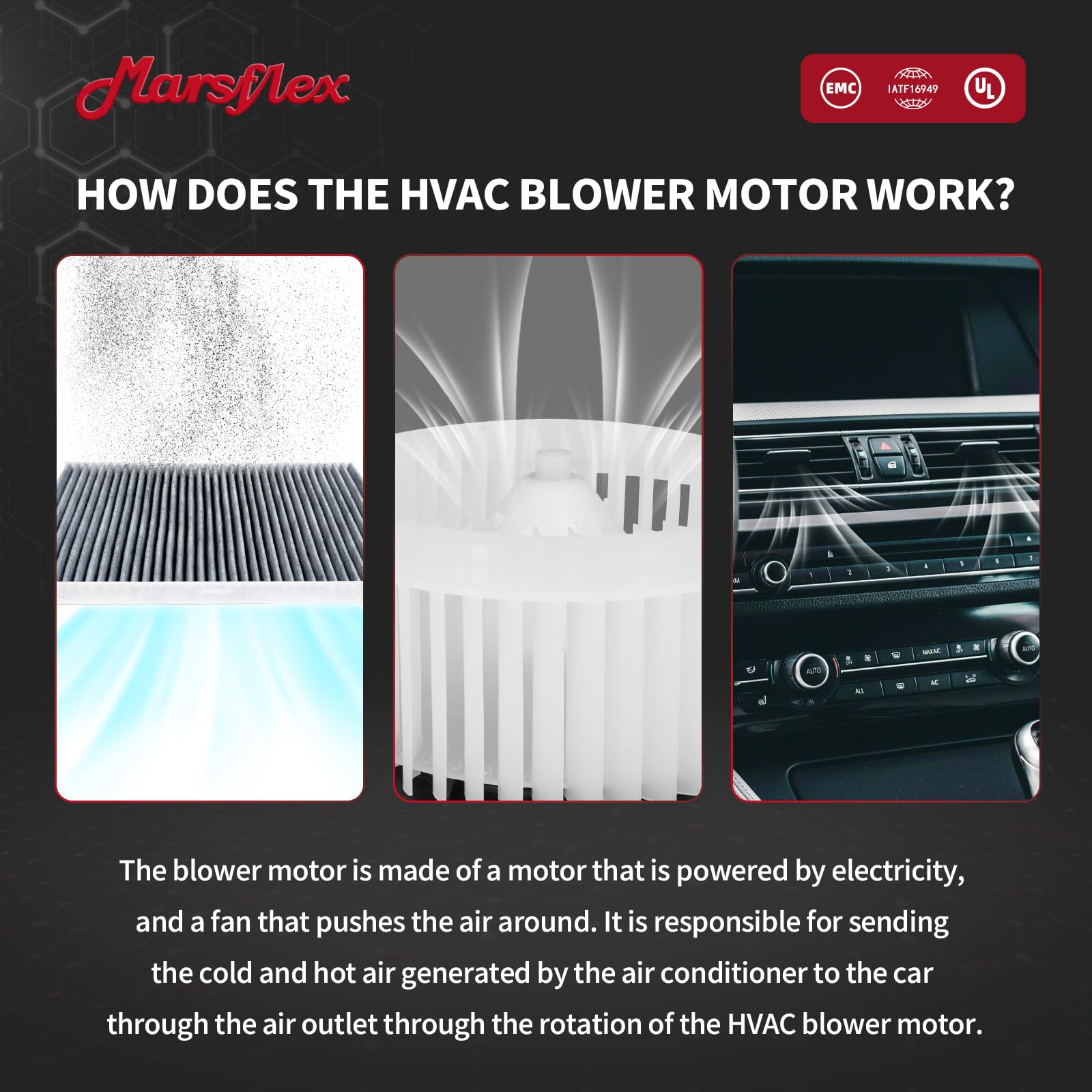 Marsflex 700188 energy-efficient front blower motor delivers reliable airflow.