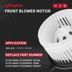 Marsflex front blower motor 700188 OE-number label for compatibility reference.