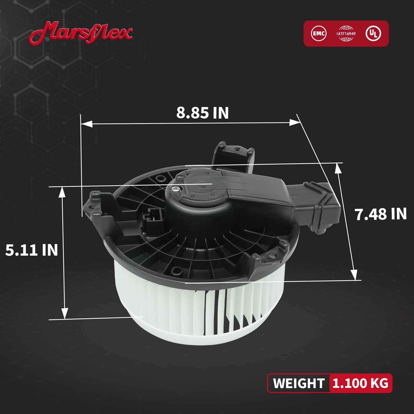Marsflex front blower motor armature close-up confirms reliable performance