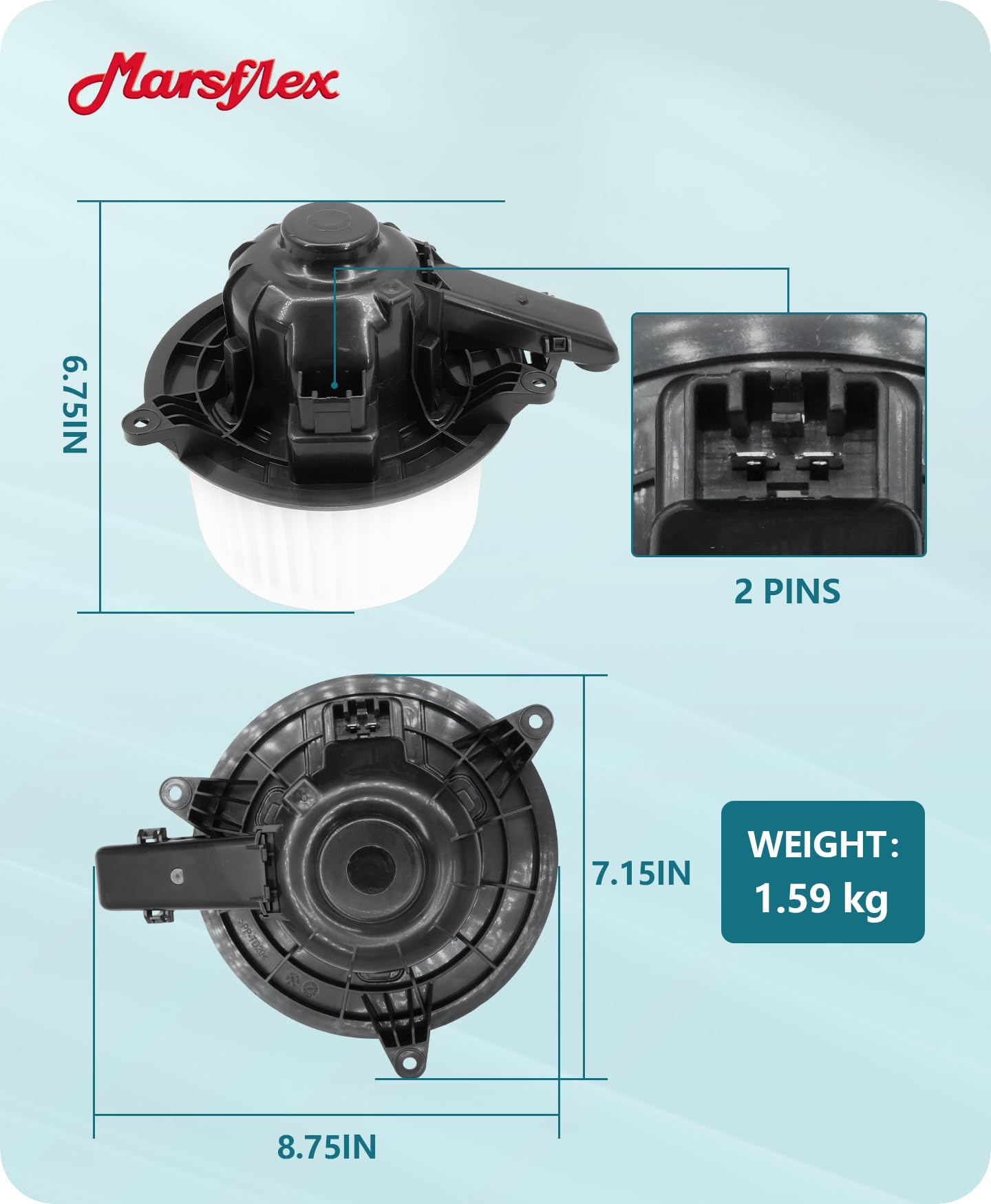 Marsflex package includes front blower motor and fan cage for replacement