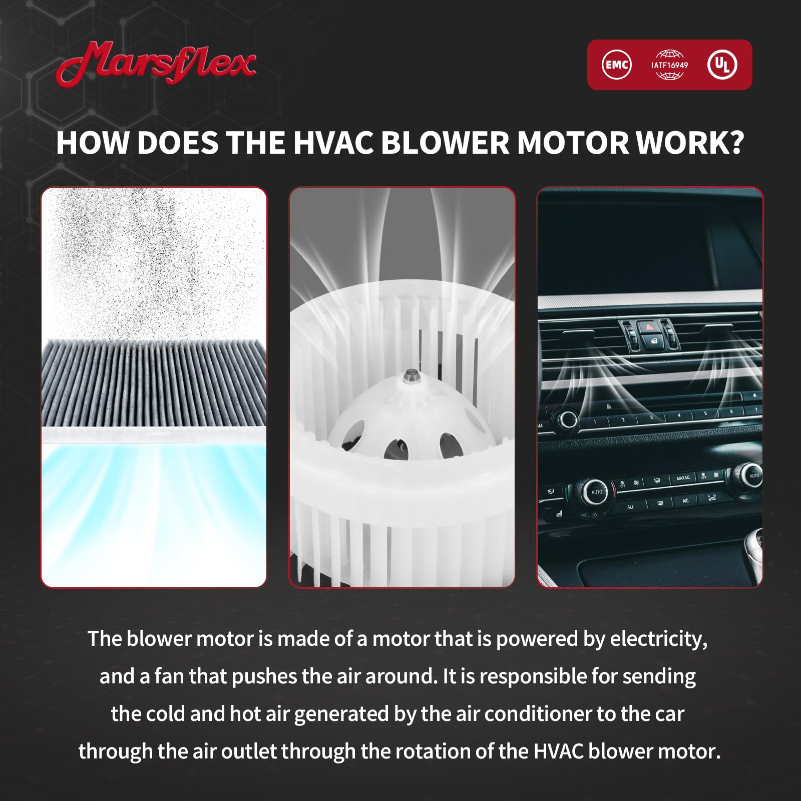 Marsflex blower motor packaging protects the unit during shipping.