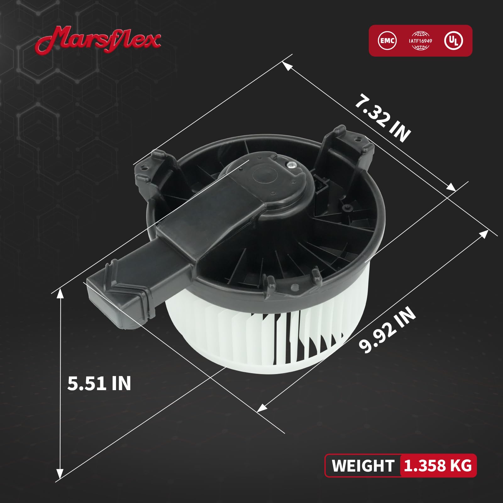 Marsflex front blower motor during testing demonstrates durable performance.