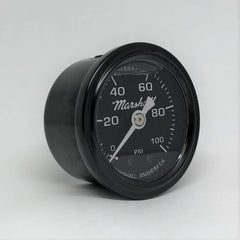Marshall Instruments MSB00100 liquid-filled pressure gauge front view with vibration dampening