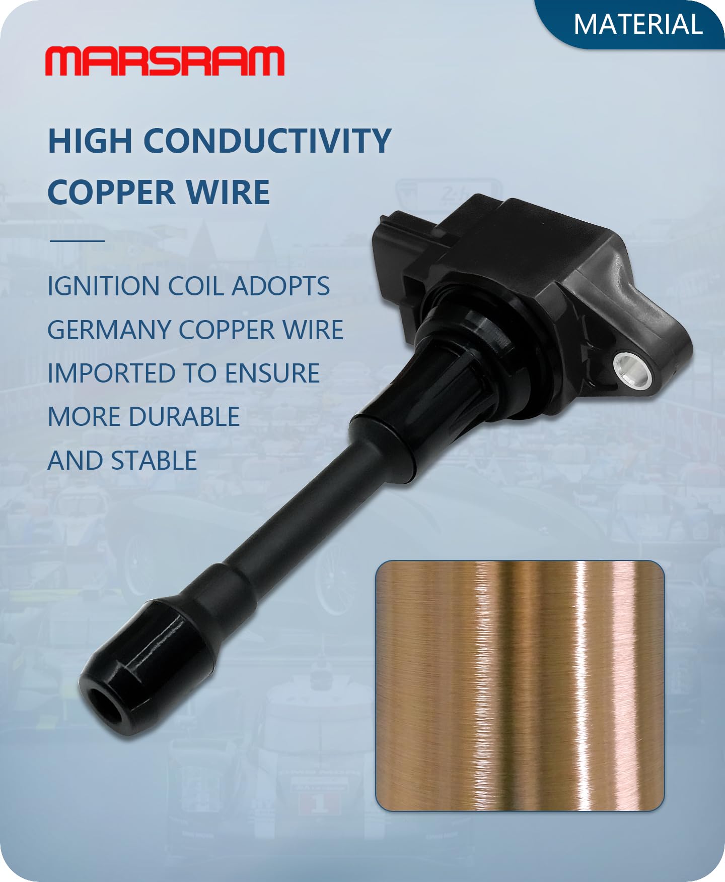 Marsram 9029 spark plug iridium electrodes for efficient combustion.