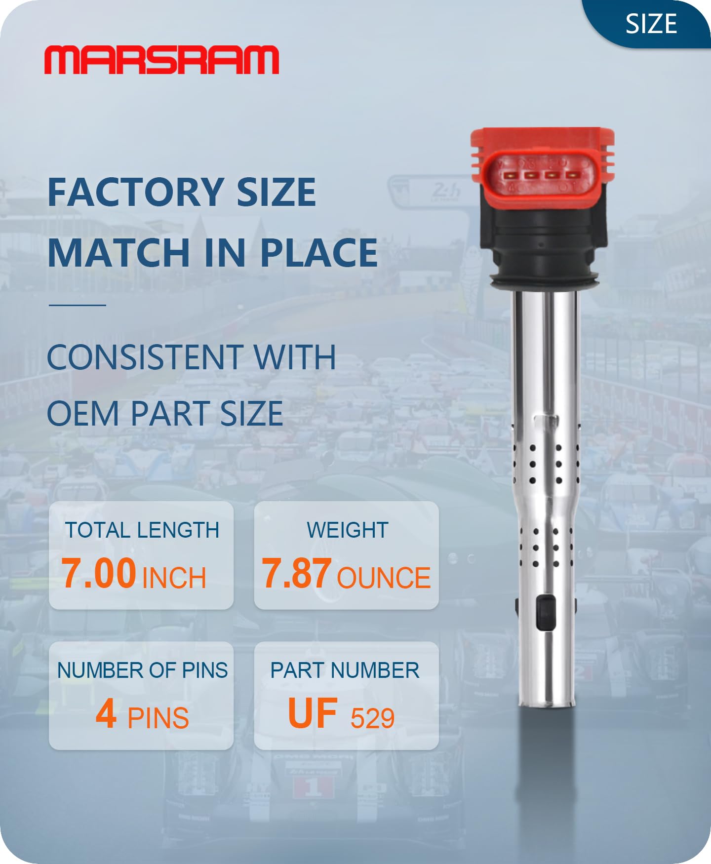 Marsram UF529 ignition coil pack in Audi A3 engine promotes stable idle.