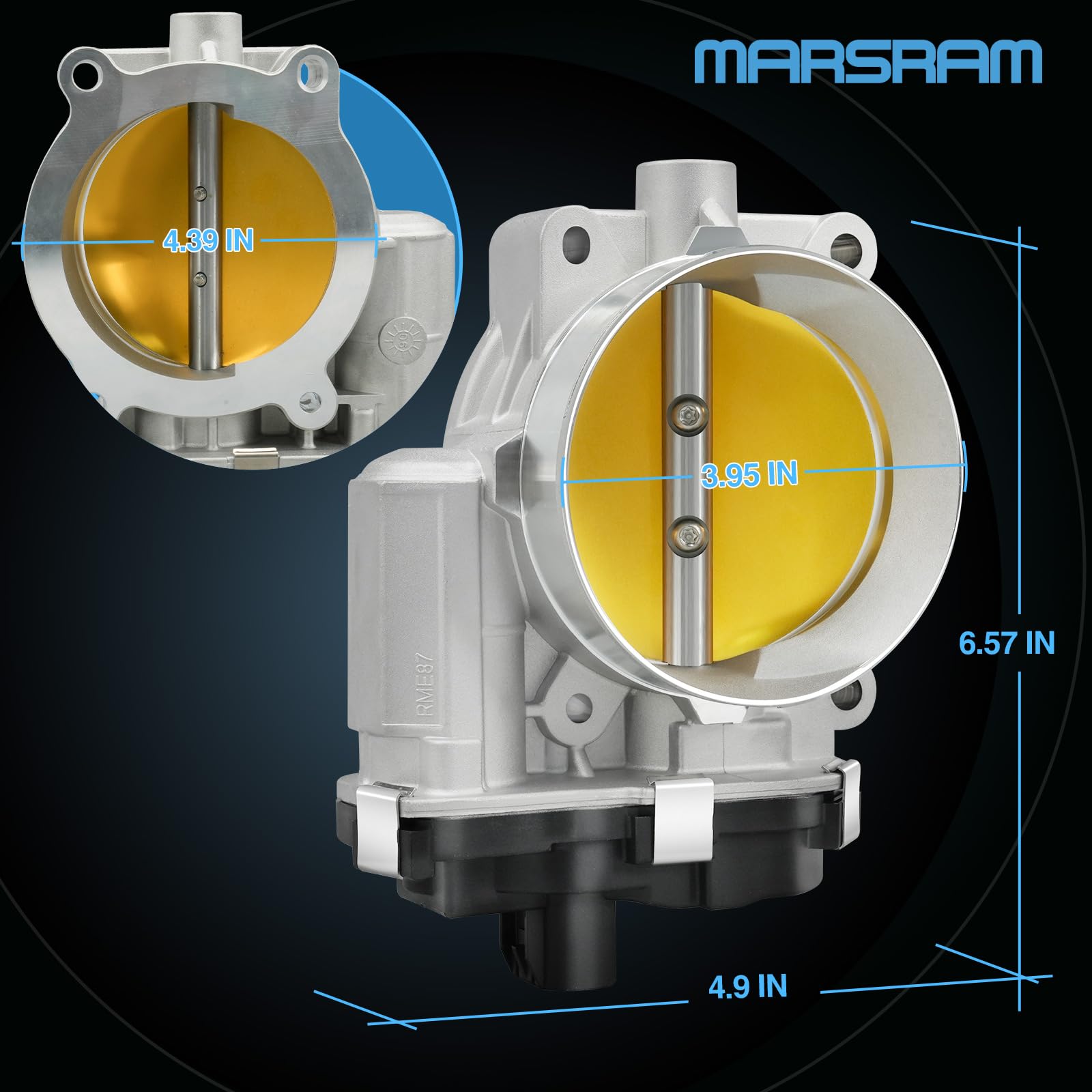 Marsram throttle body with OE replacement labeling and compatibility information