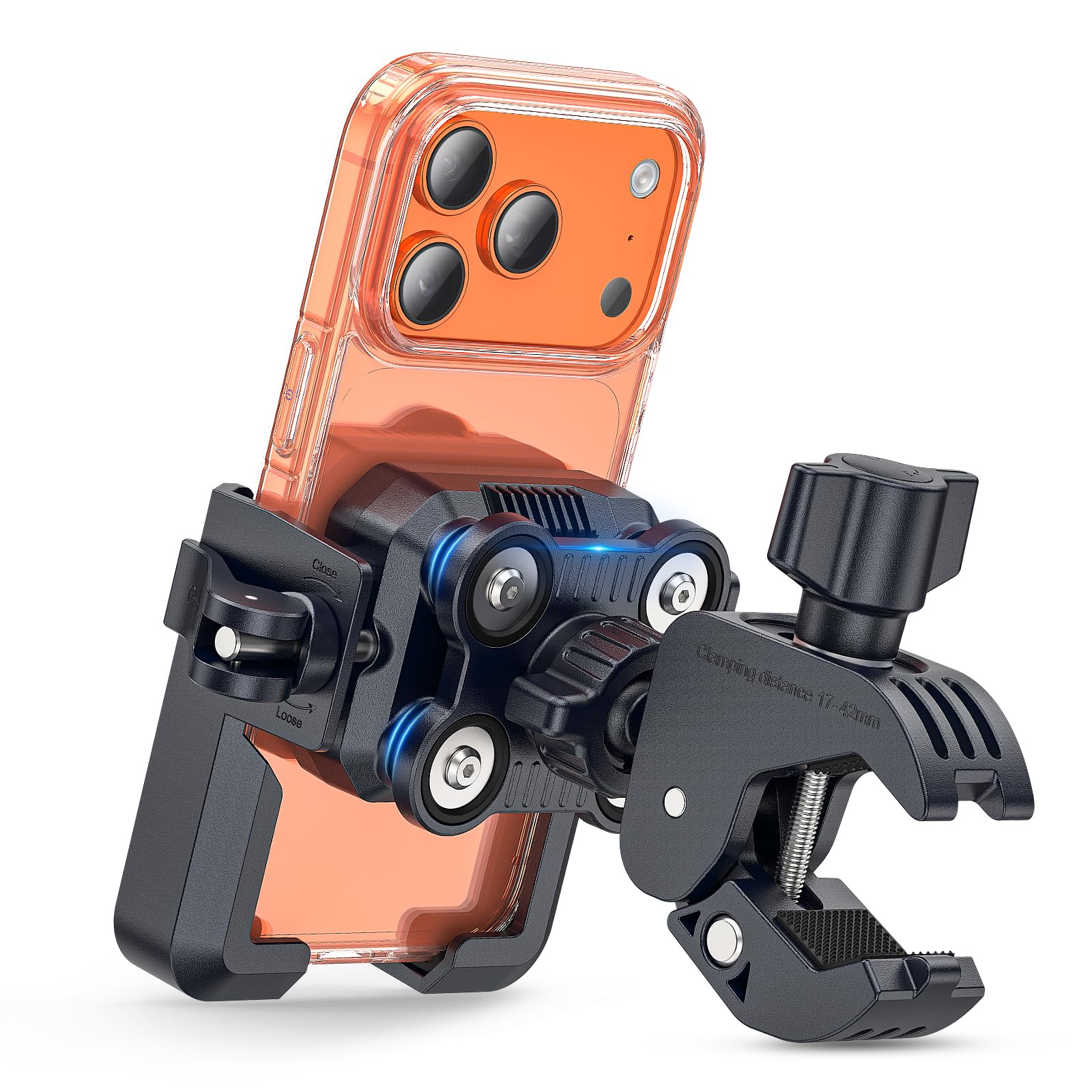 Marsrider anti-vibration mount reduces road shake for steadier viewing.