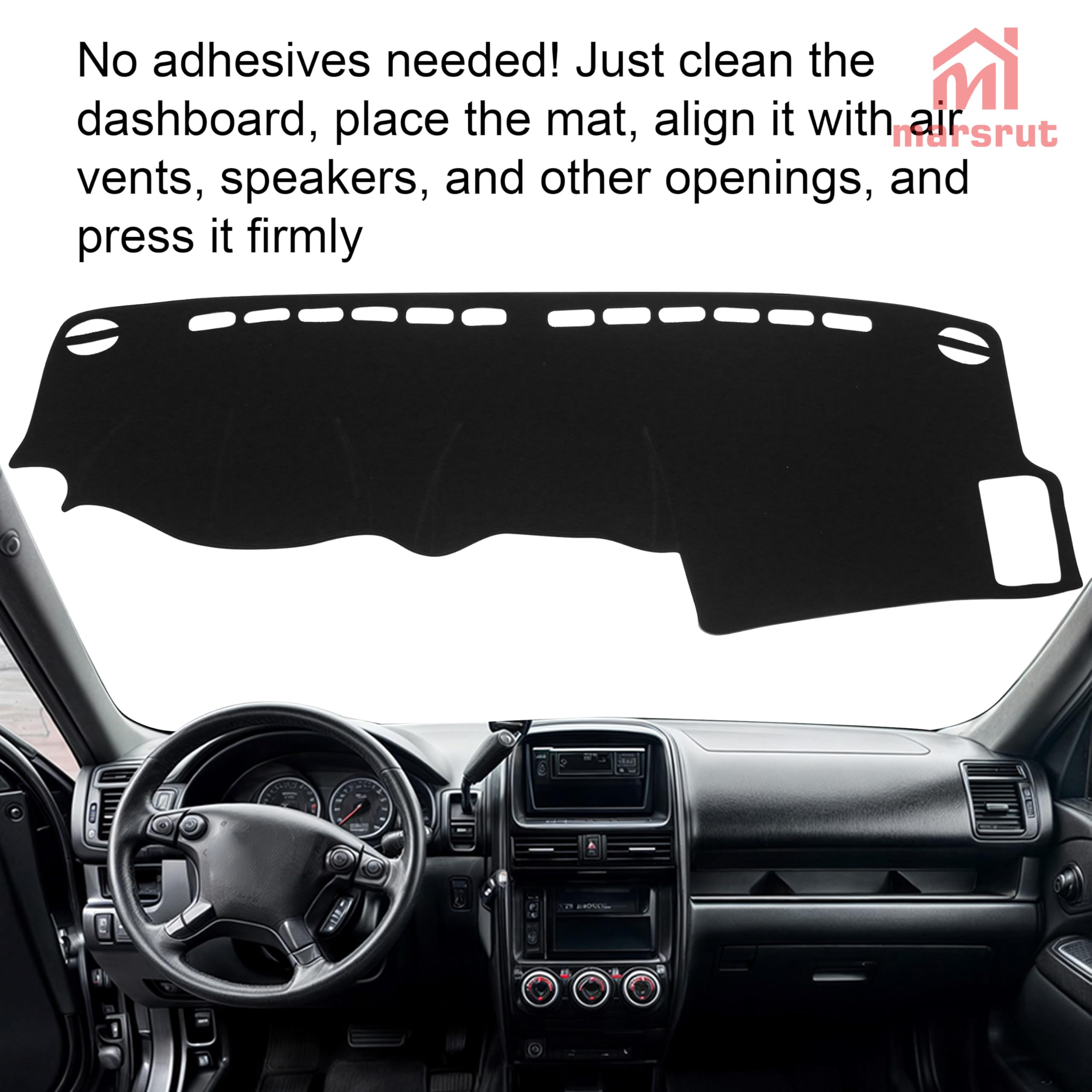 Marsrut dash cover back with non-slip backing prevents sliding.