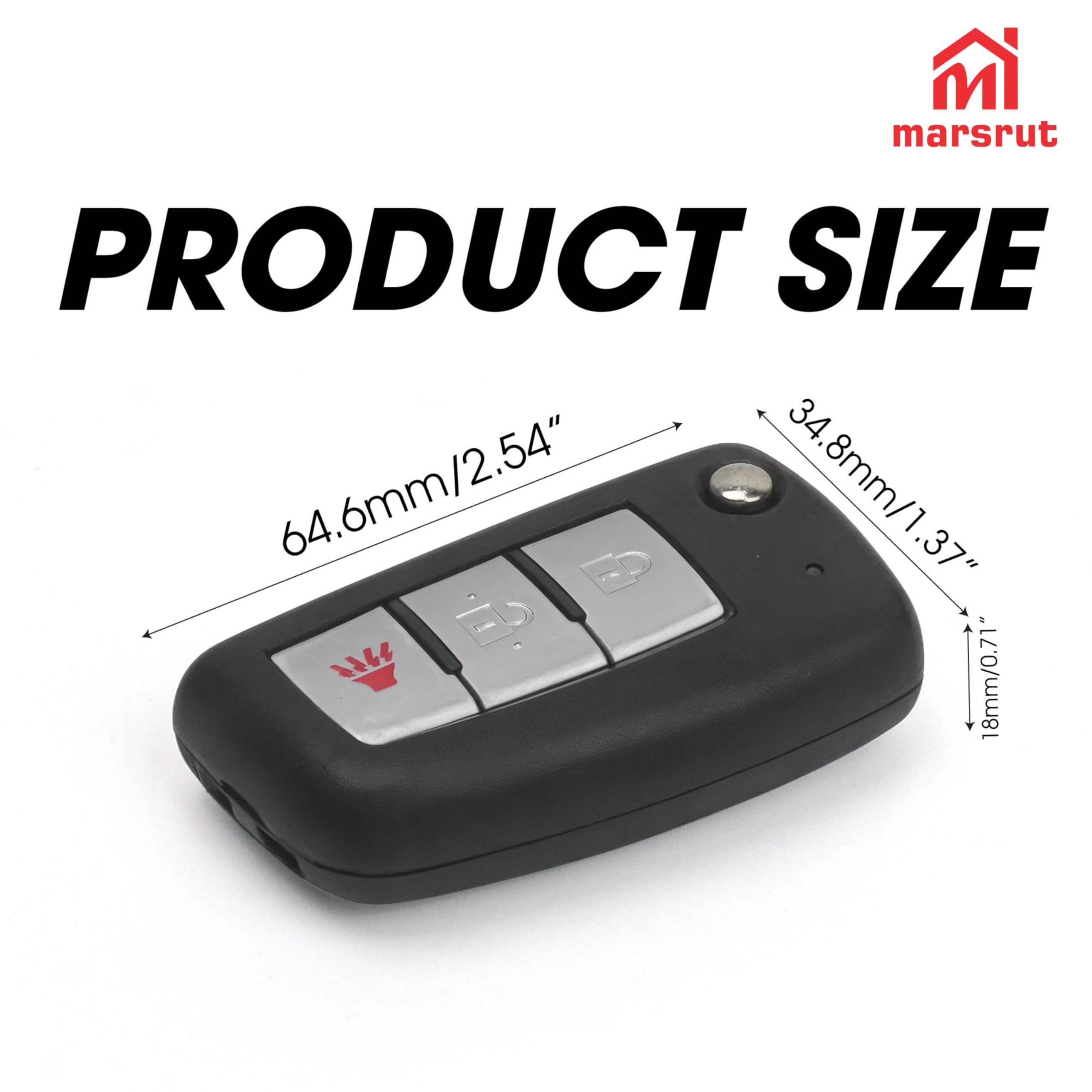 Marsrut Nissan Rogue key fob back view showing compact, durable shell.