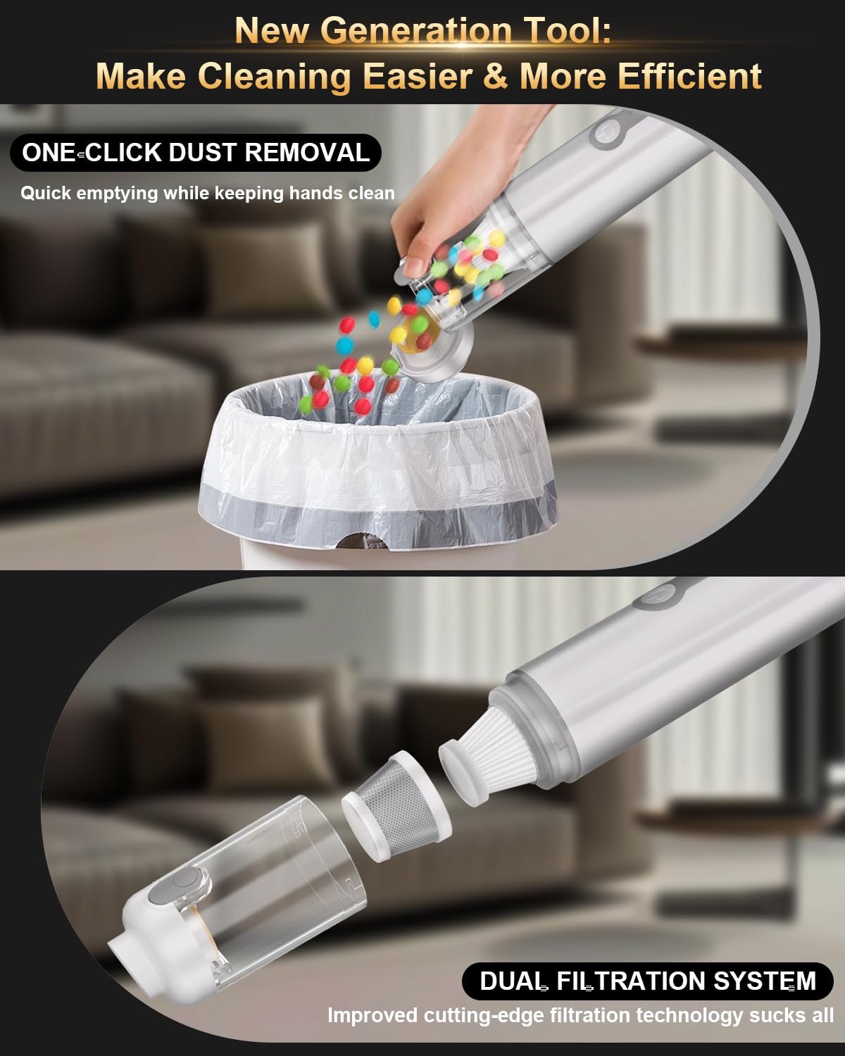 MARTISAN compact vacuum ideal for desks, keyboards, and cars