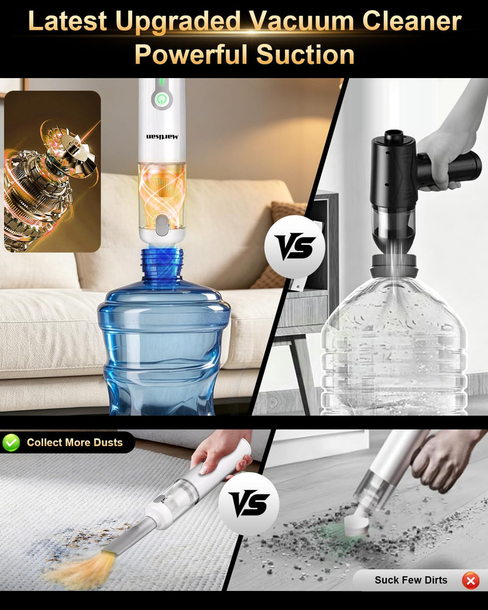 MARTISAN three-suction-mode system with filtration for cleaner results