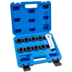 Marvelity axle spindle thread chaser set close-up with 8 dies for precise repairs