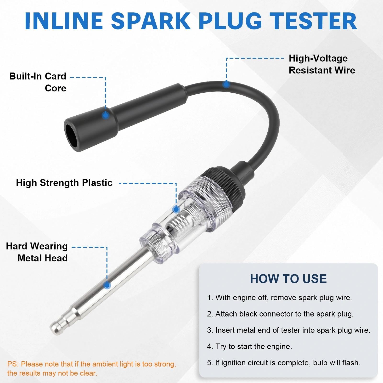 Marvelity straight-angled cones help seal different spark plug ports during testing.