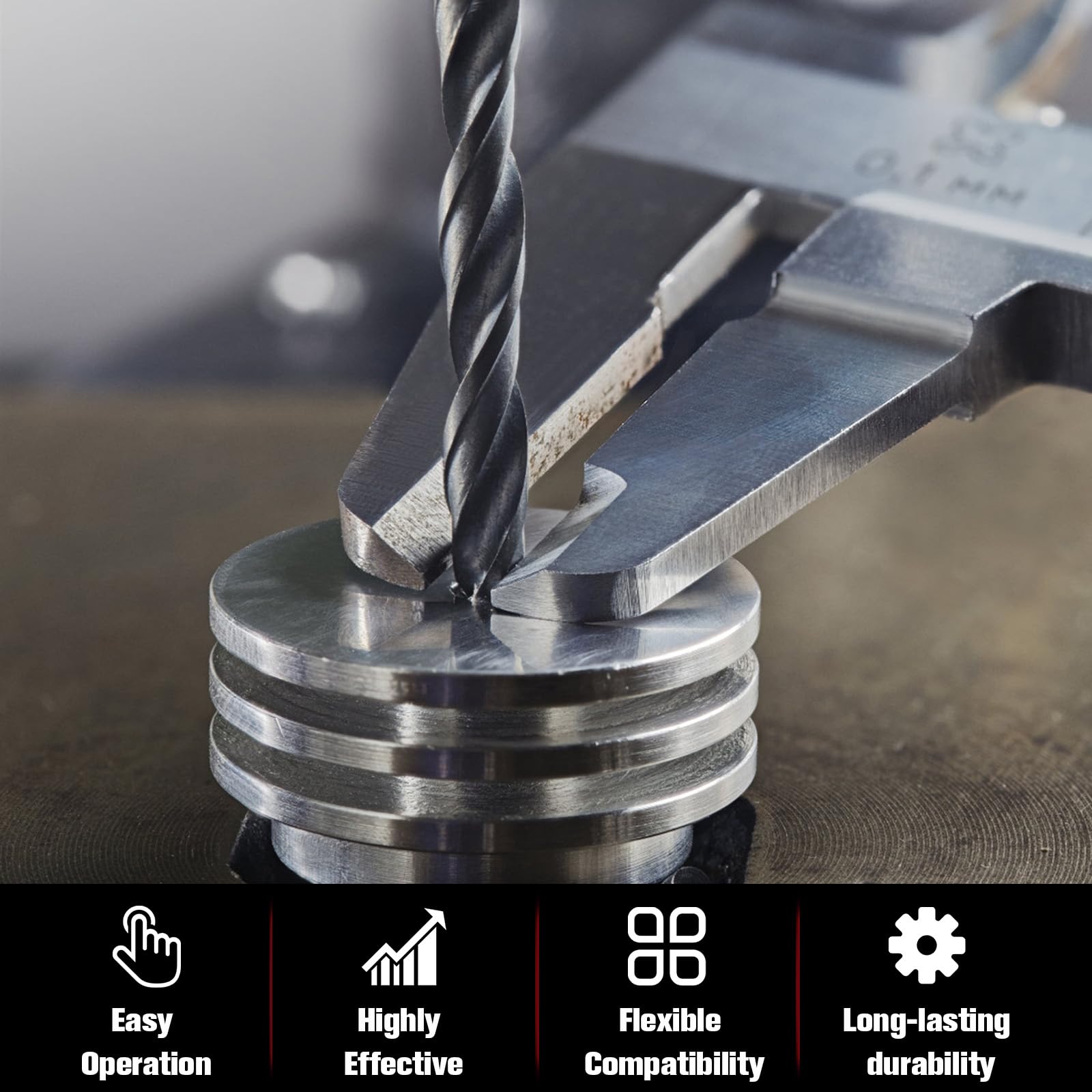 Marvelity Premium 131-Piece Kit twist drill bits for precise metal machining.