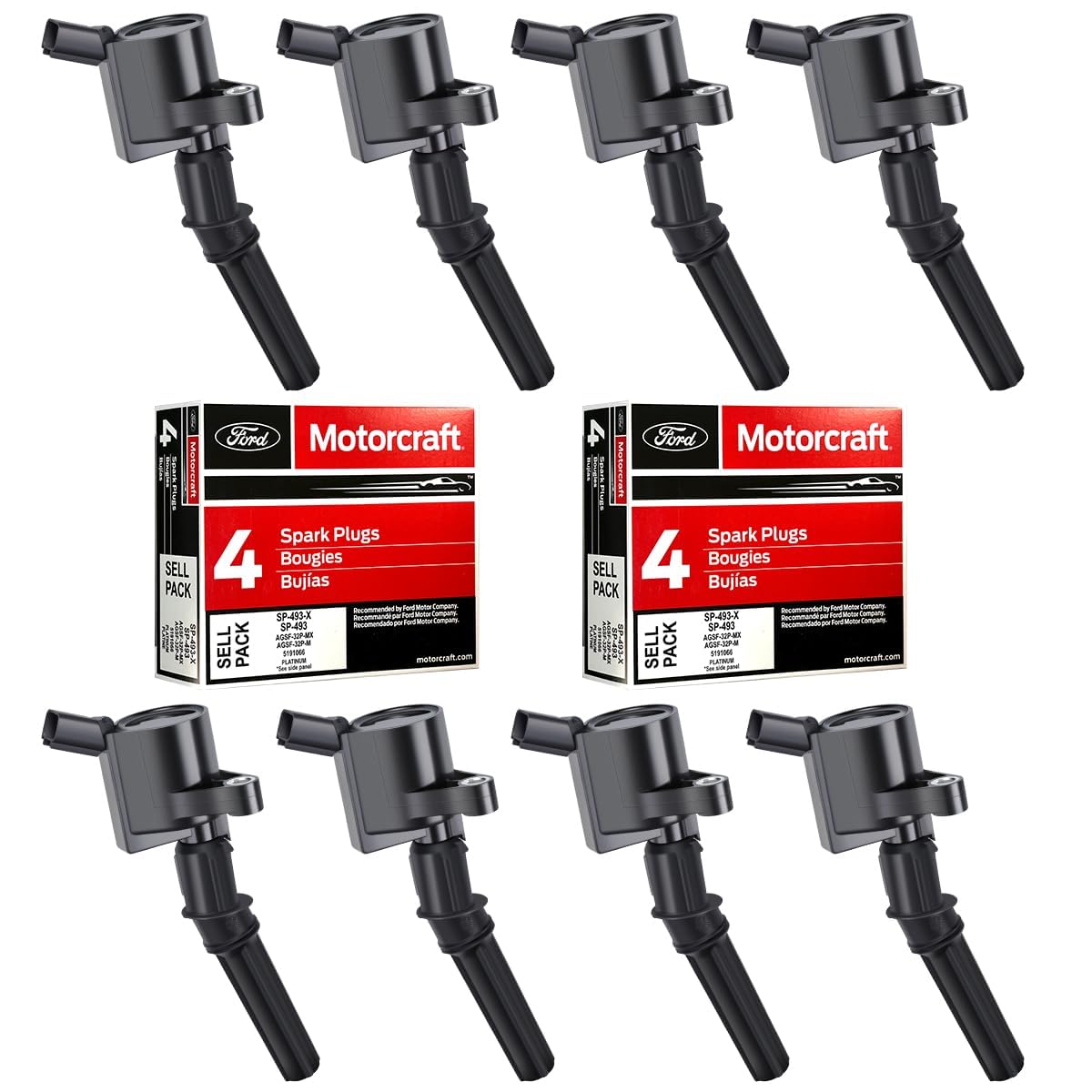 MAS ignition coil DG508 eight-pack ready for Ford 4.6L engines, for reliable starts.