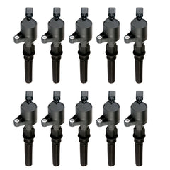 MAS ignition coil set 10-pack product shot shows Ford compatibility for 6.8L V10 engines.