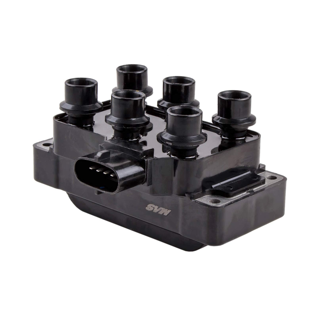 MAS One ignition coil side view, engineered for reliable ignition in V6 engines.