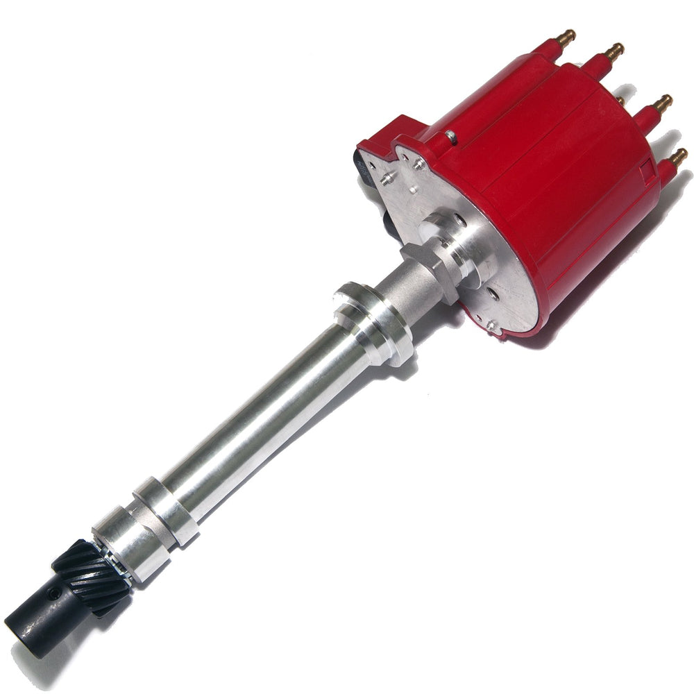 MAS EFI distributor gear detail shows chromoly gear for wear resistance