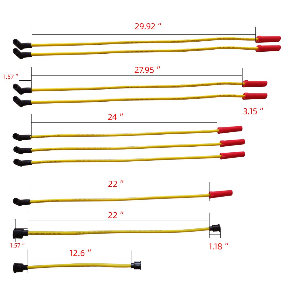 MAS spark plug wires set for high-performance Ford V8 connections