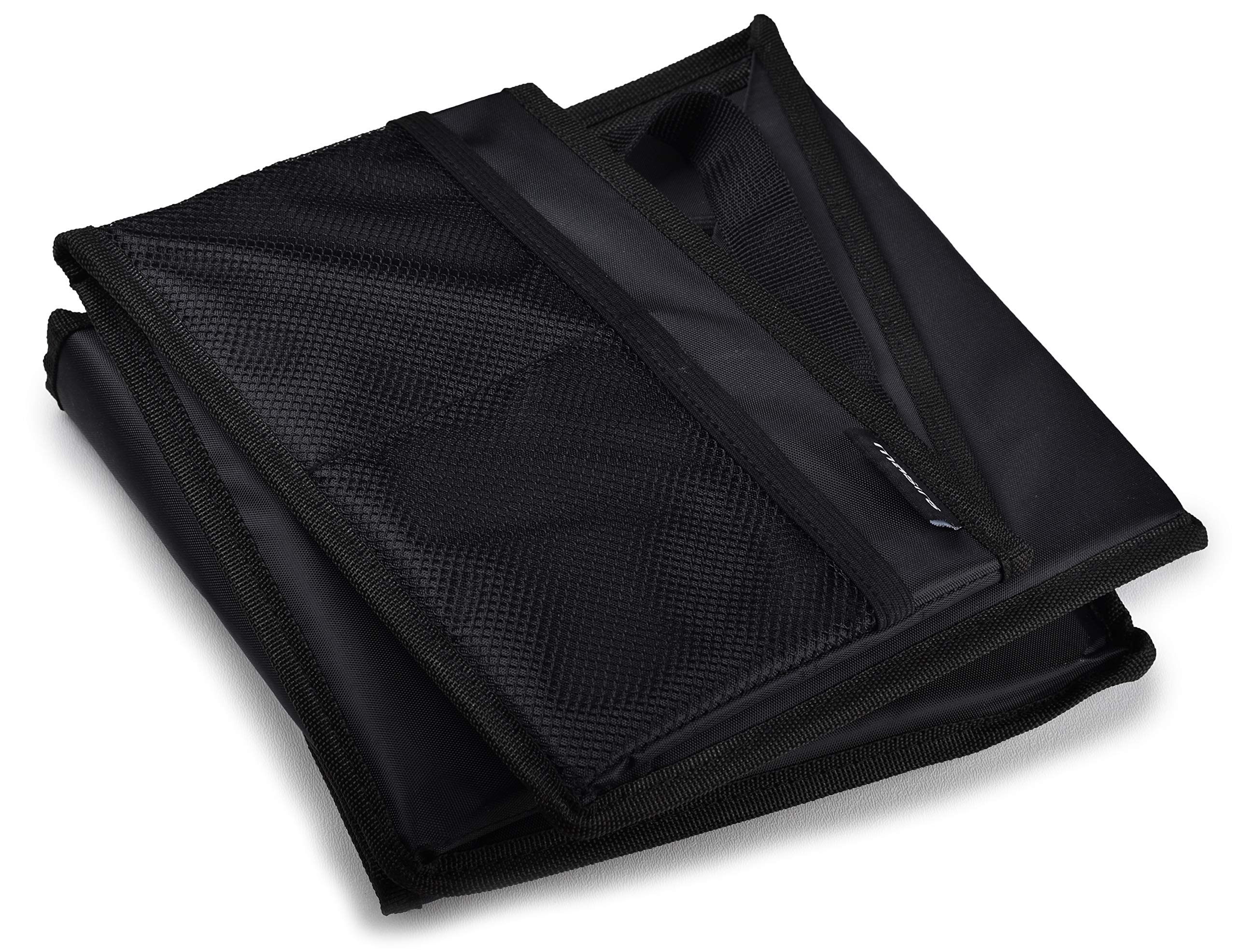 Masirs Back Seat Car Organizer with elastic pockets for toys and snacks.